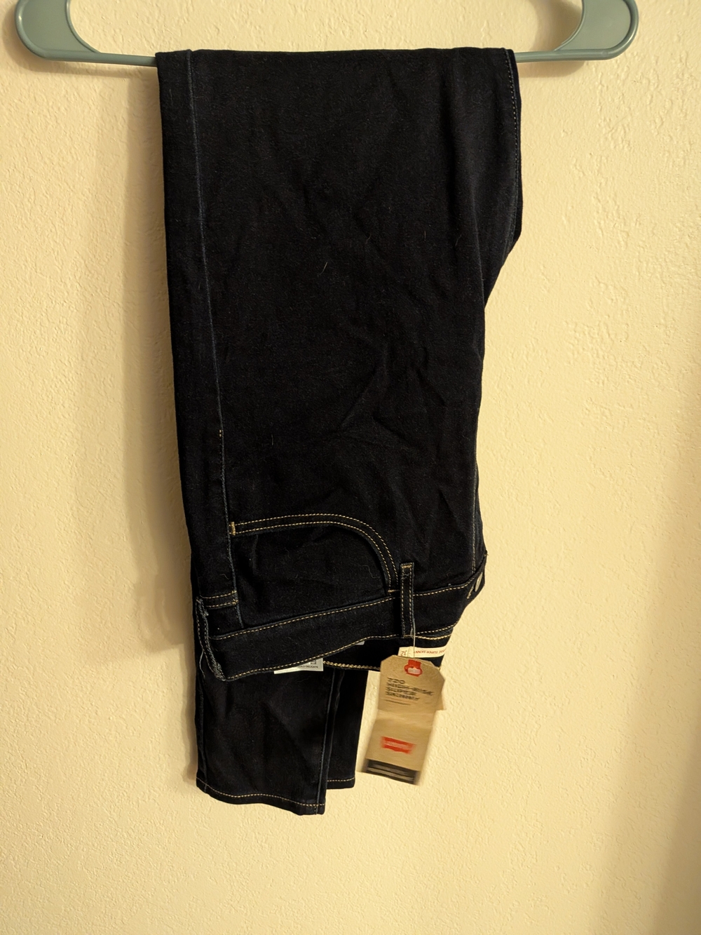 Levi's Women's Slim Straight Jeans in Black with White Stitching
